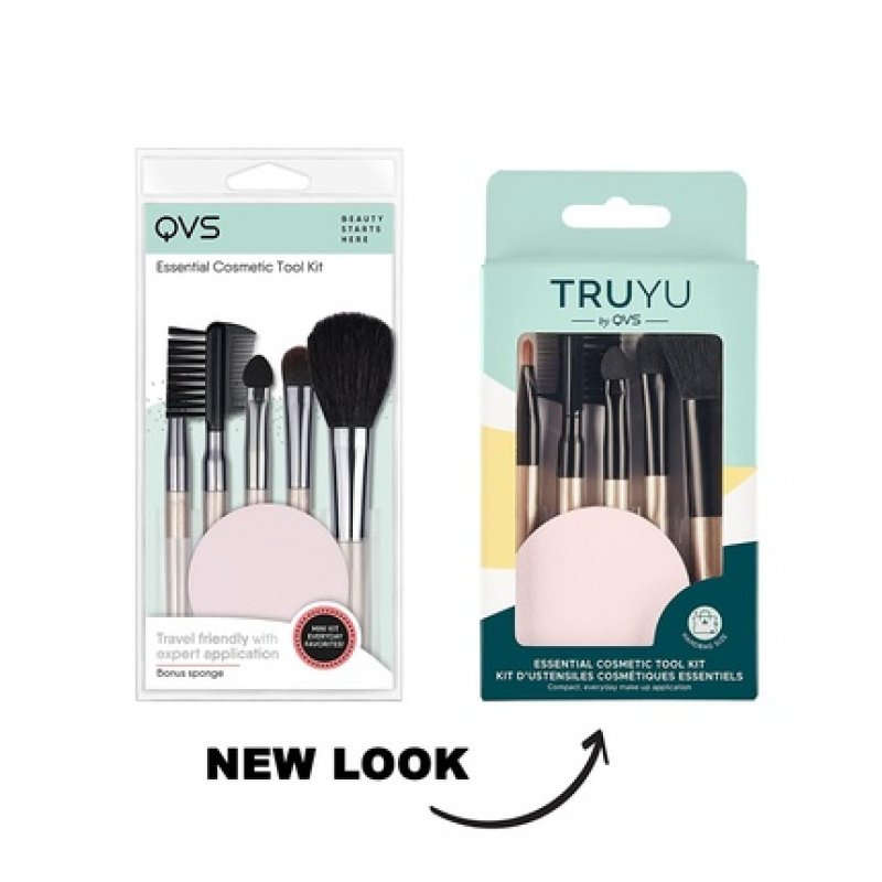 QVS Cosmetic Brush Set Makeup Brushes 6 Pieces - Rouge Brush, Eyeshadow Applicator, Eyeshadow Brush, Lip Brush, Makeup