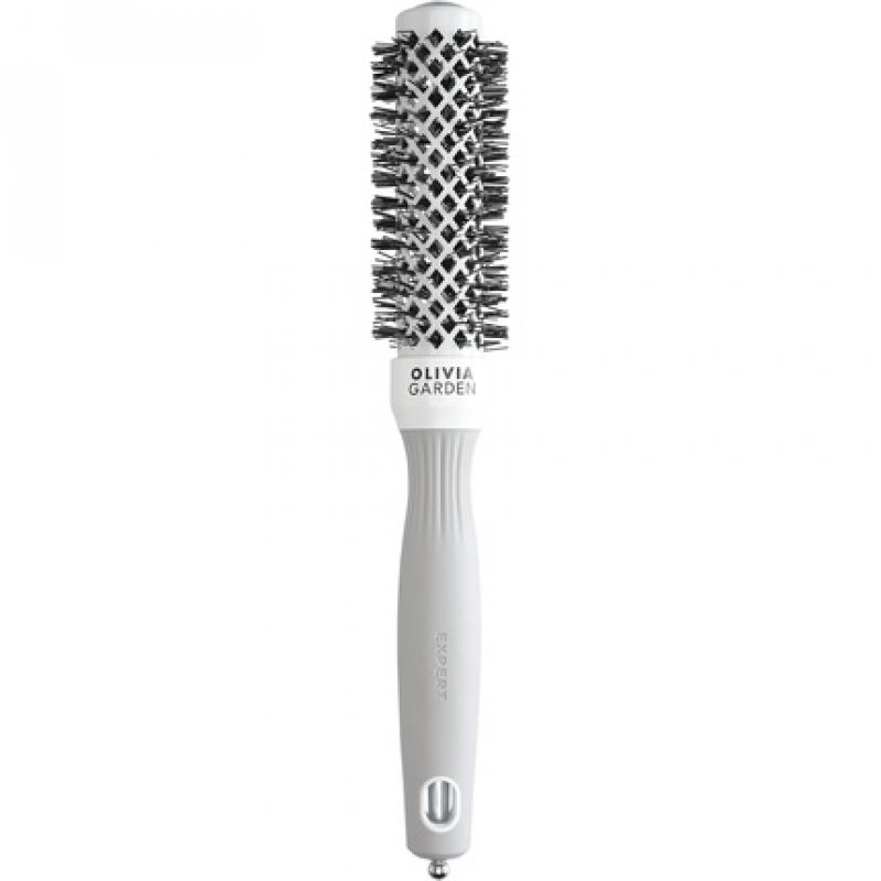 Olivia Garden Expert Blowout Shine Hairbrush White and Grey 25mm