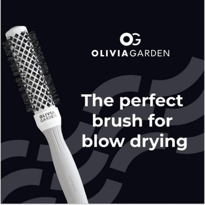 Olivia Garden Expert Blowout Shine Hairbrush White and Grey 25mm