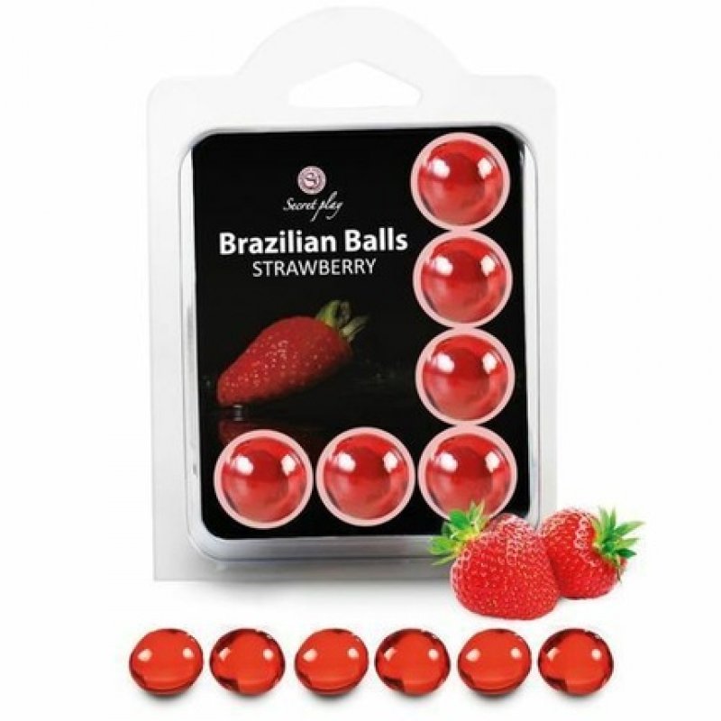 Secret Play Brazilian Strawberry Aphrodisiac Sexual Aid Lubricant 6 Balls