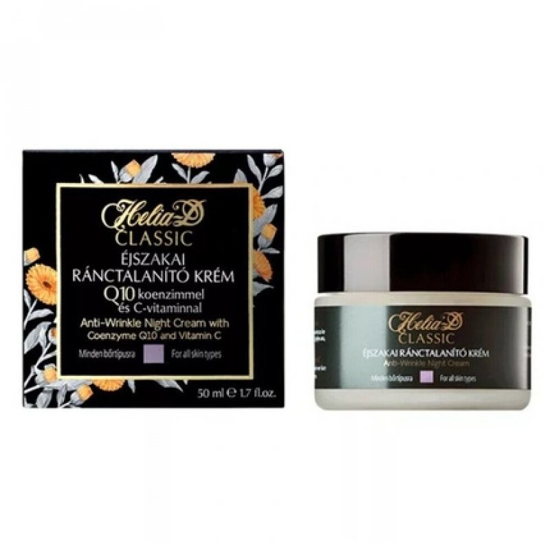 Helia-D Classic Anti-Wrinkle Night Cream with Coenzyme Q10 for All Skin Types 50ml - Pack of 4