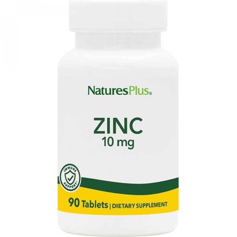 NaturesPlus Zinc Tablets 10mg 90 Vegetarian Supplements - Immune System Cellular Growth & Repair - Digestion Metabolism