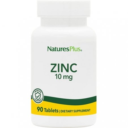 NaturesPlus Zinc Tablets 10mg 90 Vegetarian Supplements - Immune System Cellular Growth & Repair - Digestion Metabolism