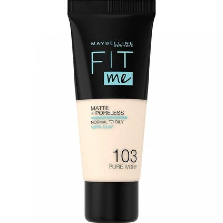 Maybelline Fit Me Foundation Matte and Poreless Full Coverage Blendable for Normal to Oily Skin 30ml 103 Pure Ivory