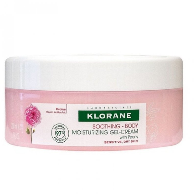 Klorane Soothing Body Moisture Gel Cream with Peony for Dry Sensitive Skin 200ml