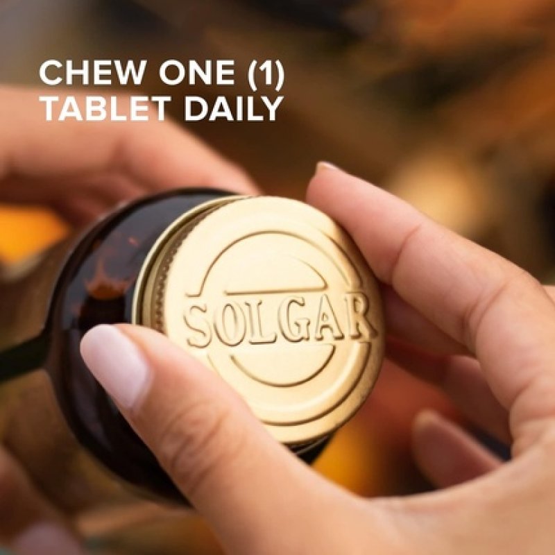 Solgar Vitamin D3 1000 IU Chewable Tablets 100 - For Healthy Bones, Teeth and Muscle Function - Immunity - Gluten Free