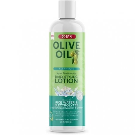 ORS Olive Oil Max Moisture Super Moisturizing Daily Styling Leave-In Lotion with Rice Water and Electrolytes 473ml 16oz