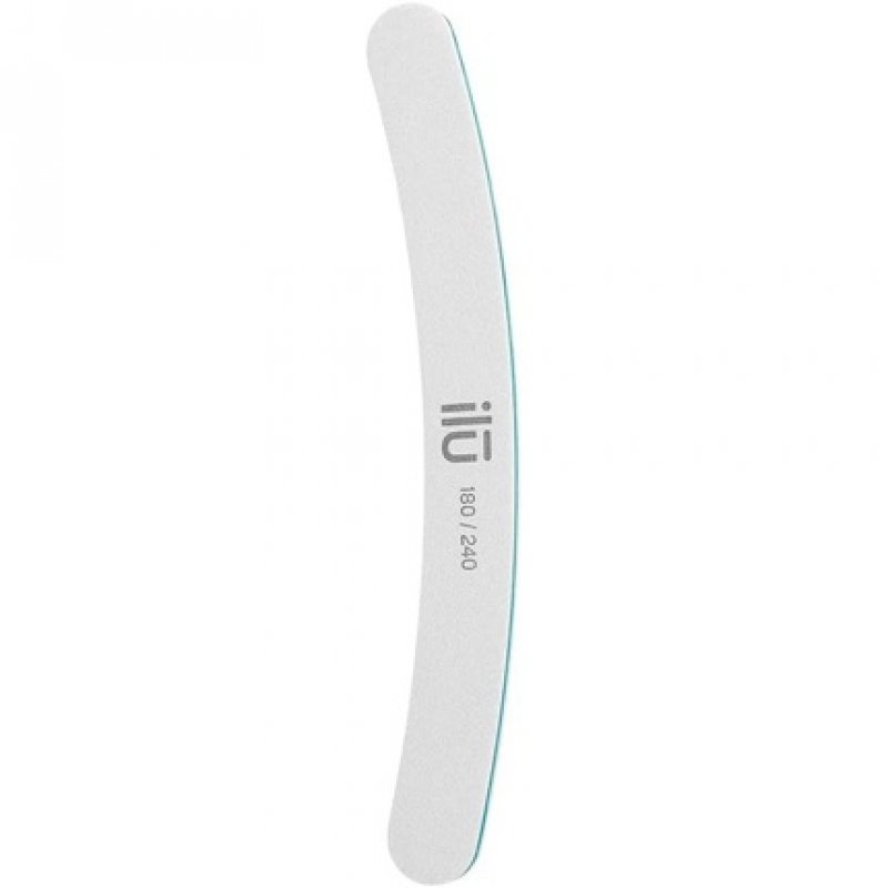 T4B ILU Banana Nail File Double-Sided Curved Natural Nail File with High Quality 180/240 Grit