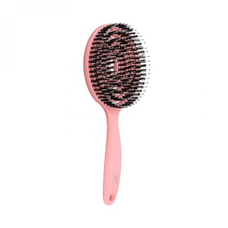 T4B Ilu Lollipop Candy Pink Professional Round Detangling Light Weight Hairbrush for Wet and Dry Hair Designed for