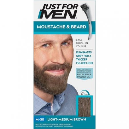 Just For Men Moustache & Beard Light-Medium Brown Dye with Applicator Brush