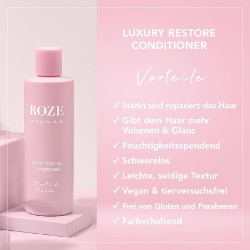 Roze Avenue Luxus Restore Conditioner Vegan and Cruelty Free Hair Conditioner for Volume and Shine Leave In Conditioner