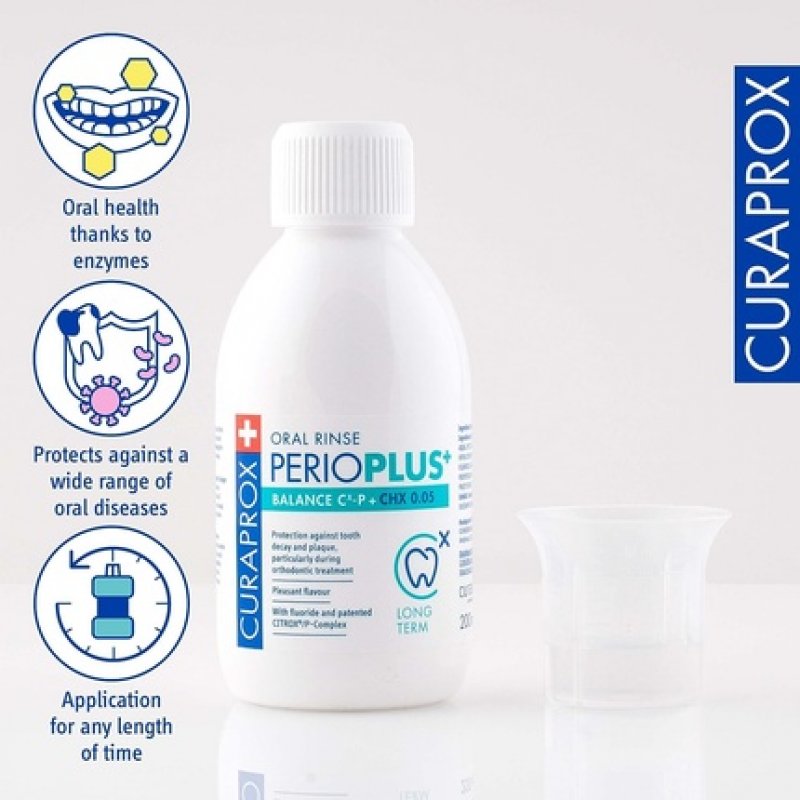 Curaprox Perio Plus Balance CITROX Mouthwash for Fresh Breath and Healthy Gums 200ml