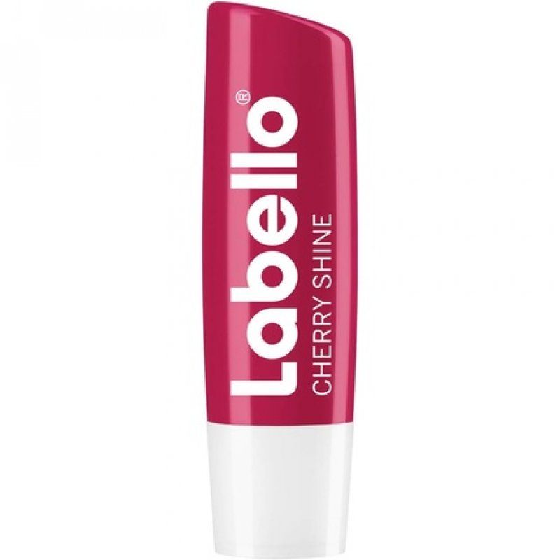 Labello Cherry Shine Lip Balm with Soft Red Shine and Shimmer Pigments and Cherry Flavors
