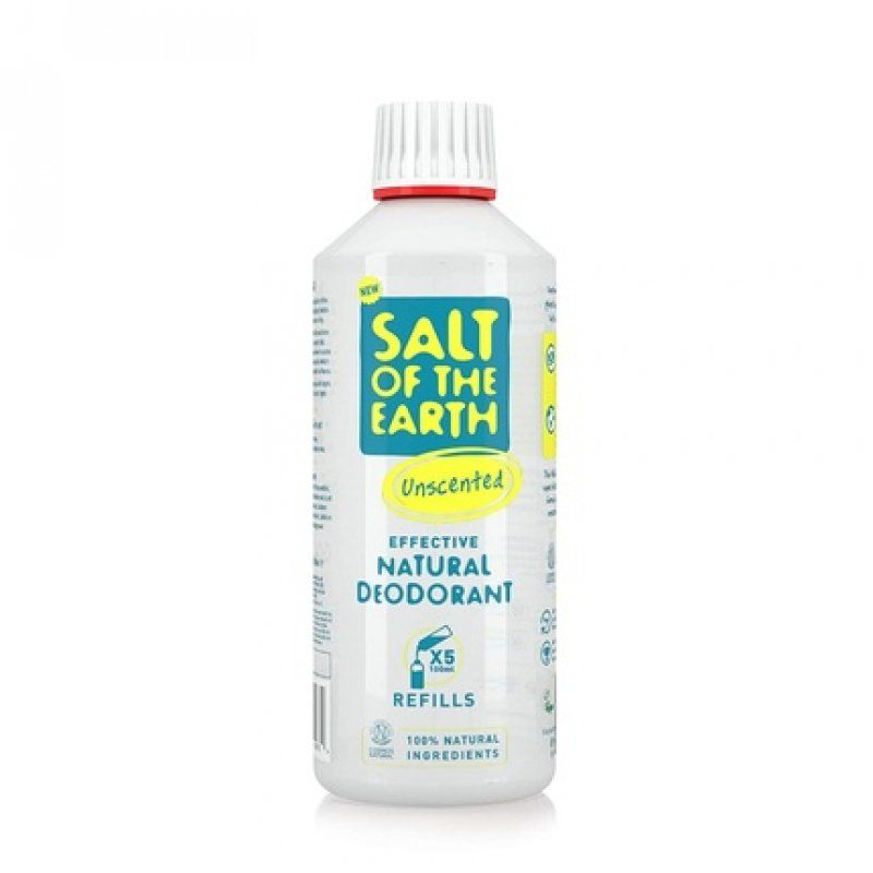 Salt Of The Earth Natural Refillable Deodorant Spray Unscented Vegan Long-Lasting Protection - 500ml