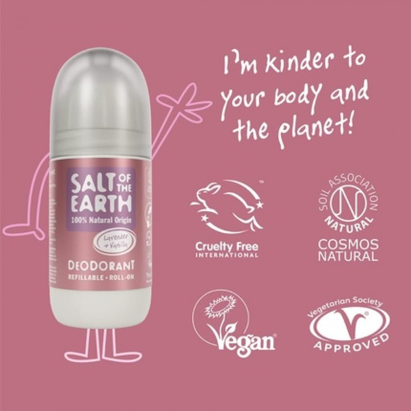 Salt of the Earth Lavender & Vanilla Natural Deodorant Roll On 75ml