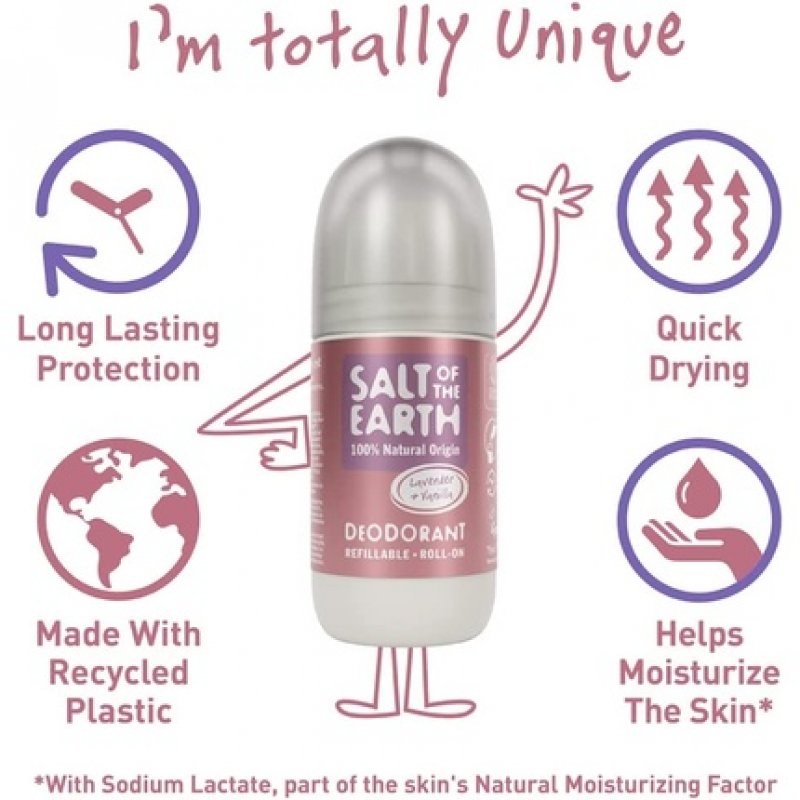 Salt of the Earth Lavender & Vanilla Natural Deodorant Roll On 75ml