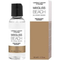 MIXGLISS BEACH Premium 2-in-1 Coconut Massage Oil and Silicone-Based Lubricant 50ml White