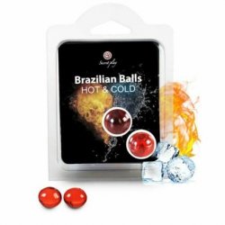 Brazilian Balls Hot & Cold Orgasmic Foreplay Lubricant Flavoured Condom Safe - Pack of 2