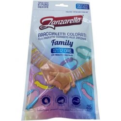 Zanzarella Family Colorful Bracelets With Mosquito Scent Pure Silicone Insect Free 12H