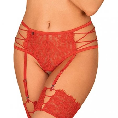 Obsessive Rediosa Garter Belt and Stockings 72ml - Pack of 1 Red