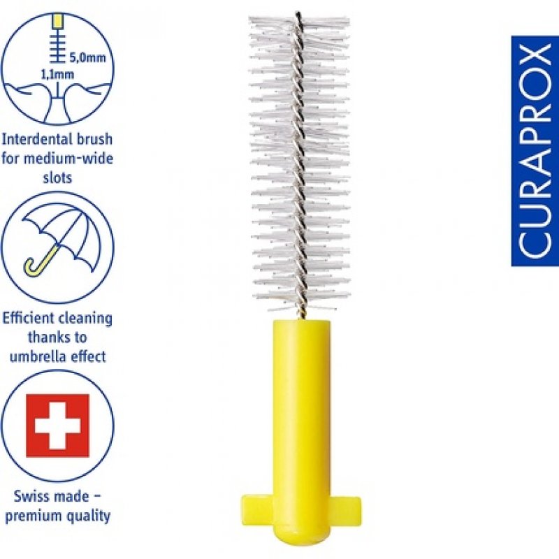 Curaprox CPS 09 Prime Refill Interdental Brushes Yellow 8 Count