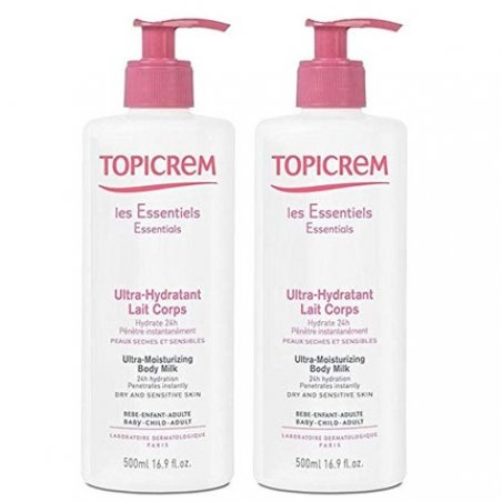 Topicrem Ultra-Moisturizing Body Milk 500ml - Pack of 2