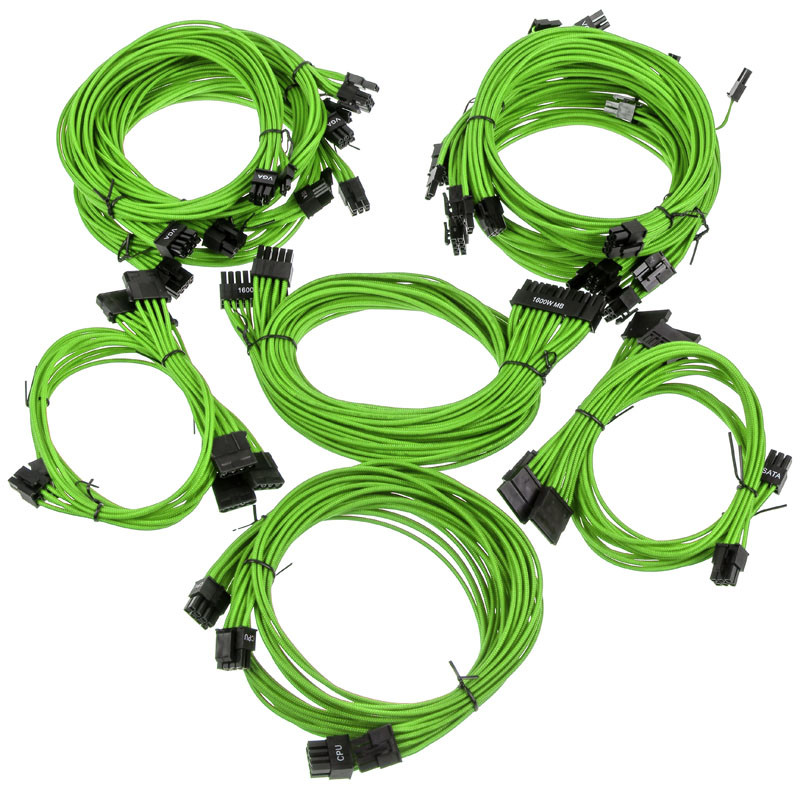 Super Flower compatible Sleeve Cable Kit Pro - grün