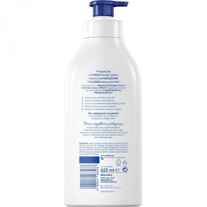 Nivea Nourishing Body Milk 48H Intense Moisture Serum Almond Oil & Vit E 625ml