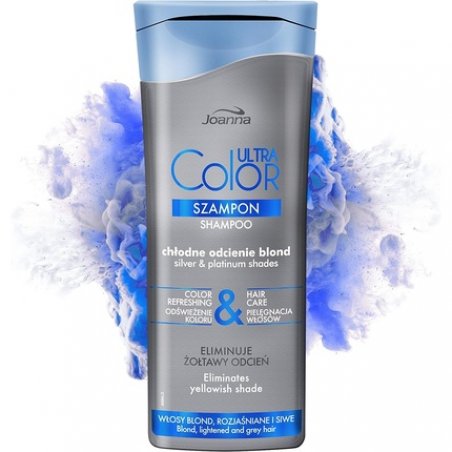 Joanna Ultra Color Shampoo for Silver and Platinum Shades Strengthening Revitalizing Hair Care 200ml