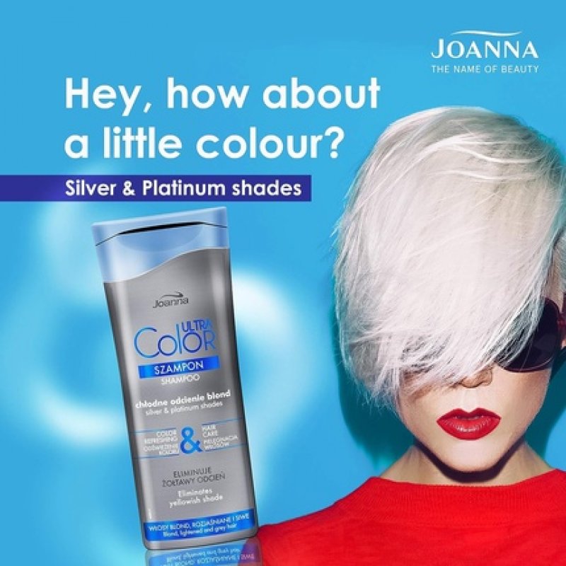 Joanna Ultra Color Shampoo for Silver and Platinum Shades Strengthening Revitalizing Hair Care 200ml