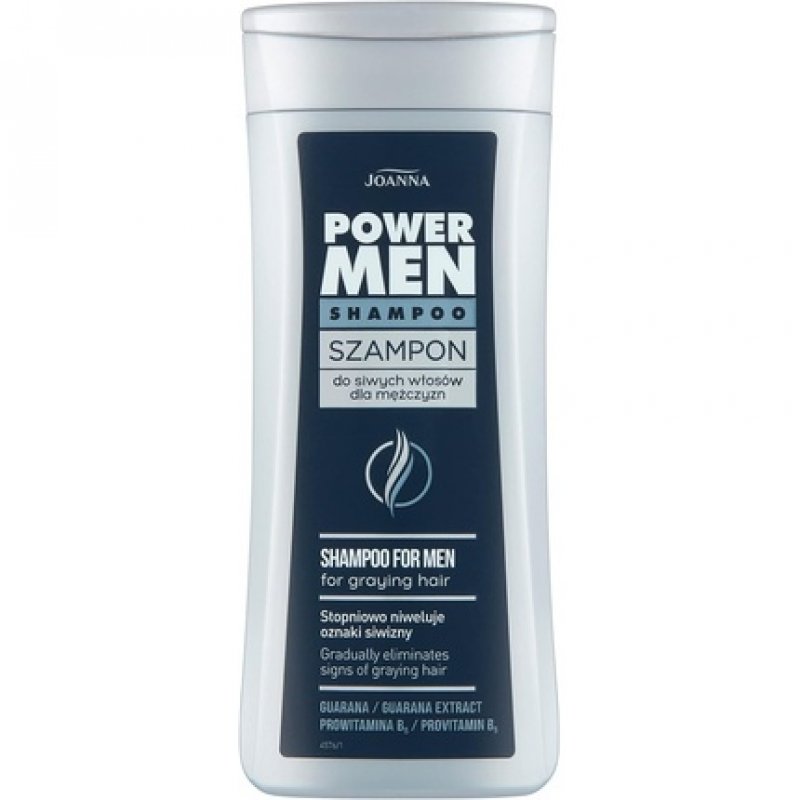 JOANNA Power Man Shampoo for Men to Remove Gray Hair - Gradually Eliminates Signs of Graying - Guarana and Provitamin