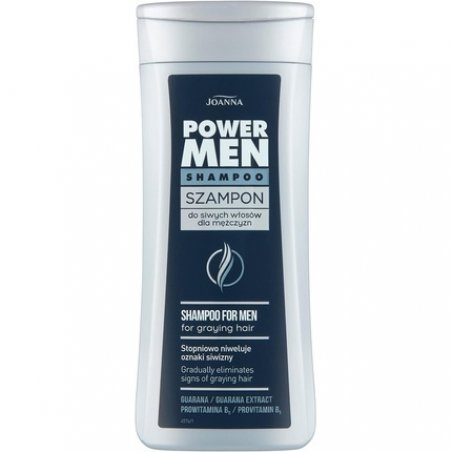 JOANNA Power Man Shampoo for Men to Remove Gray Hair - Gradually Eliminates Signs of Graying - Guarana and Provitamin