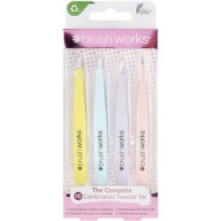 Brushworks HD 4 Piece Combination Tweezer Set - Mixed
