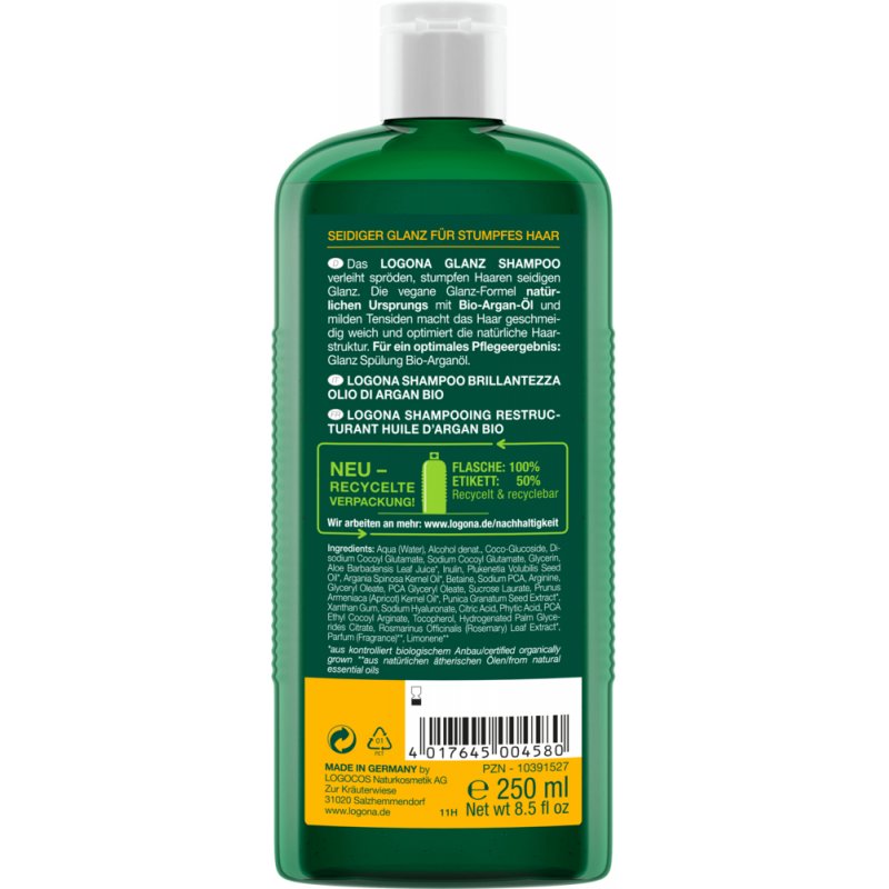 LOGONA Shine Shampoo, 250ml