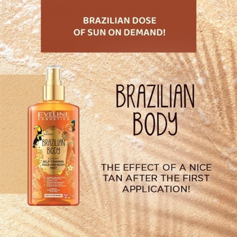 Eveline Cosmetics Brazilian Body Luxurious Self-Tanning Mist 5in1 for Face and Body 150ml