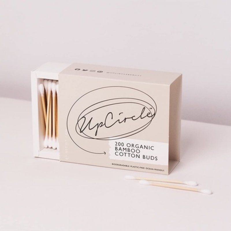 UpCircle 200 Bamboo Cotton Ear Pads - Sustainable, Plastic-Free and Fully Recyclable - Environmentally Friendly and