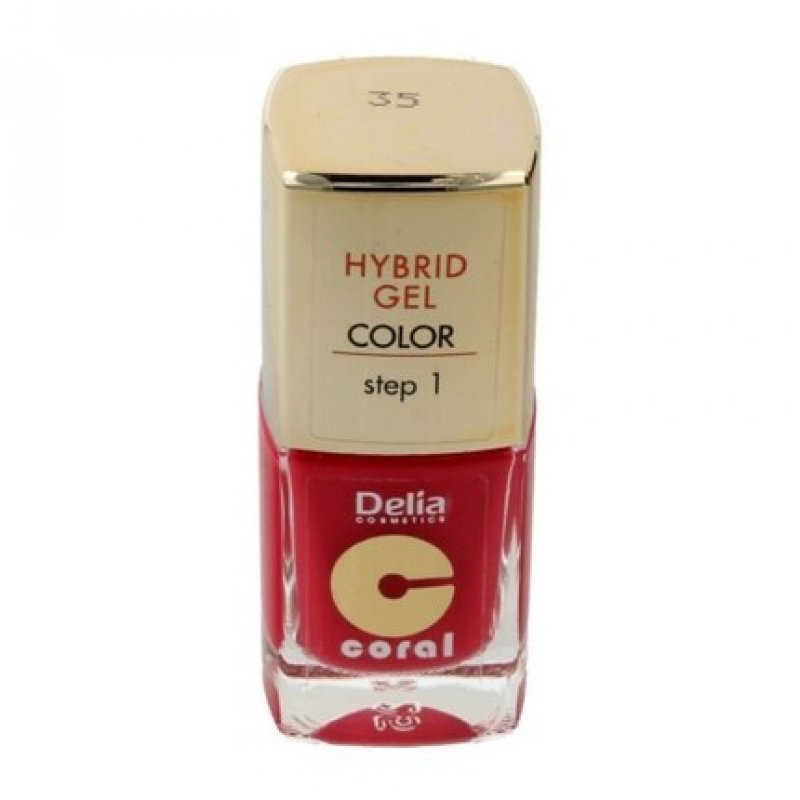 Delia Cosmetics Coral Hybrid Gel Nail Polish No. 35 Coral Red 11ml