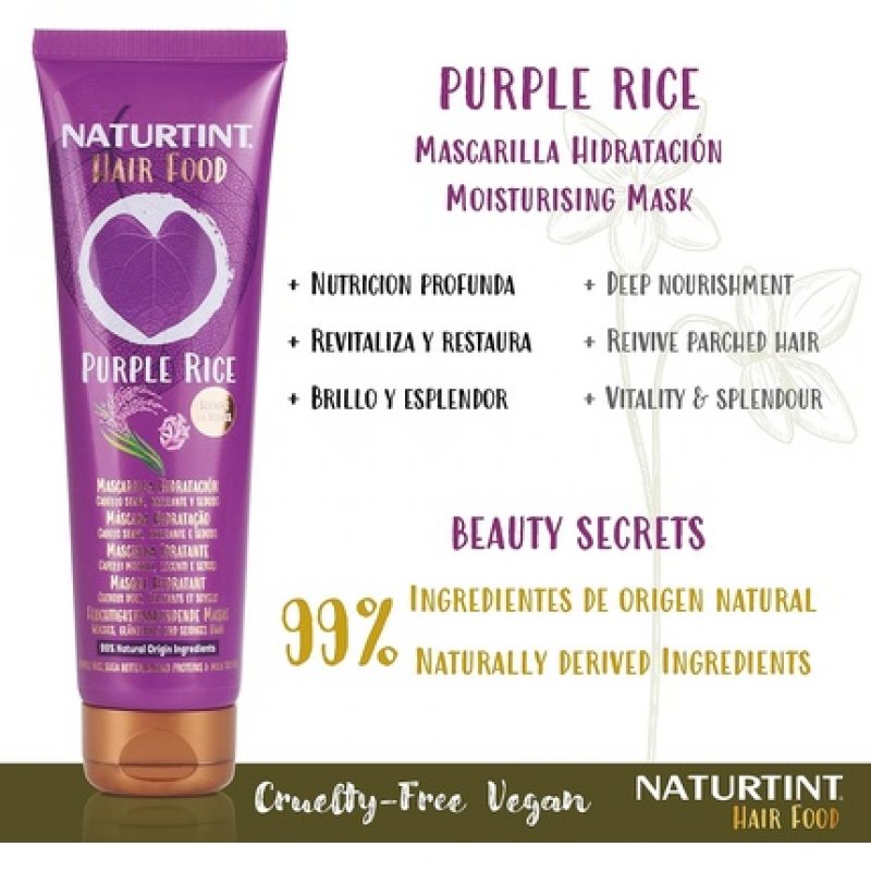 Naturtint Hair Food Purple Rice Hair Mask Moisturizing Hair Mask 150ml