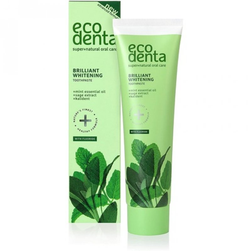 Ecodenta Brilliant Whitening Toothpaste with Fluoride Enamel Strengthening Fighting Tartar Formation 100ml