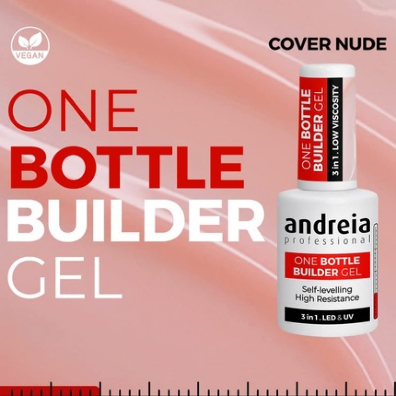 Andreia Professional 3-in-1 LED and UV Gel Builder Nude Cover 14ml Bottle