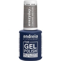 Andreia Professional The Gel Polish Solvent Free Gel Limited Collection Color ED1 Grey with Gold Shimmer