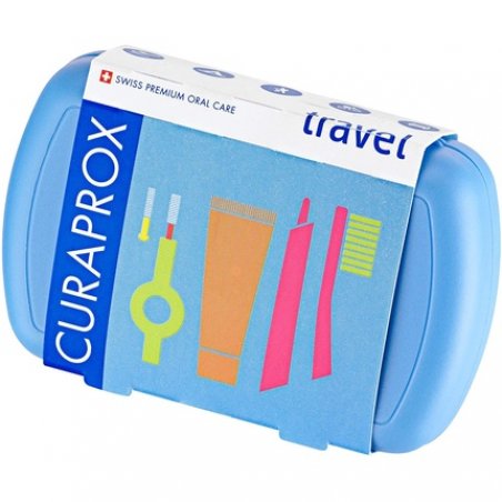 Curaprox Travel Set Blue - Collapsible Travel Toothbrush CS 5460 with 'Be You' Travel Toothpaste and 2 Interdental
