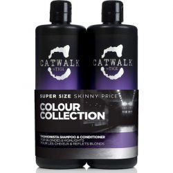 Catwalk by TIGI Fashionista Purple Shampoo and Conditioner Set Professional Blonde Enhancing Hair Treatment 2x750ml