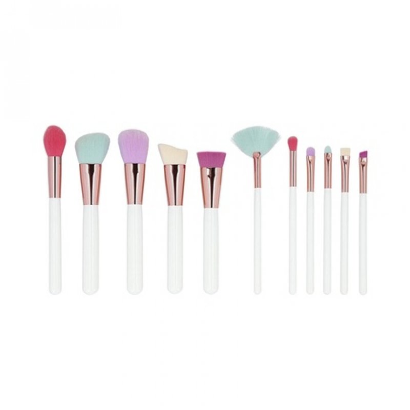 T4B MIMO 11 Piece Makeup Brush Set with Case - Multicolor