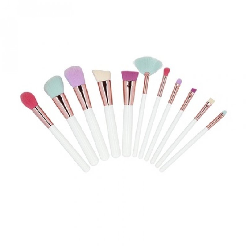 T4B MIMO 11 Piece Makeup Brush Set with Case - Multicolor