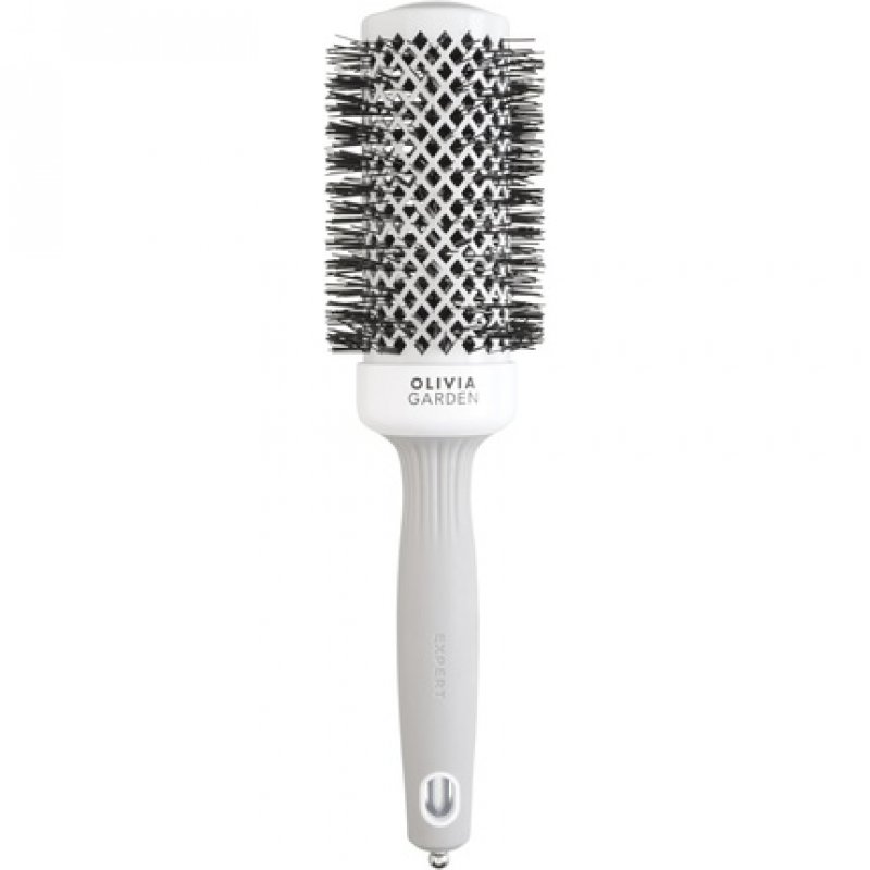 Olivia Garden Expert Blowout Shine Hairbrush White and Grey 45mm