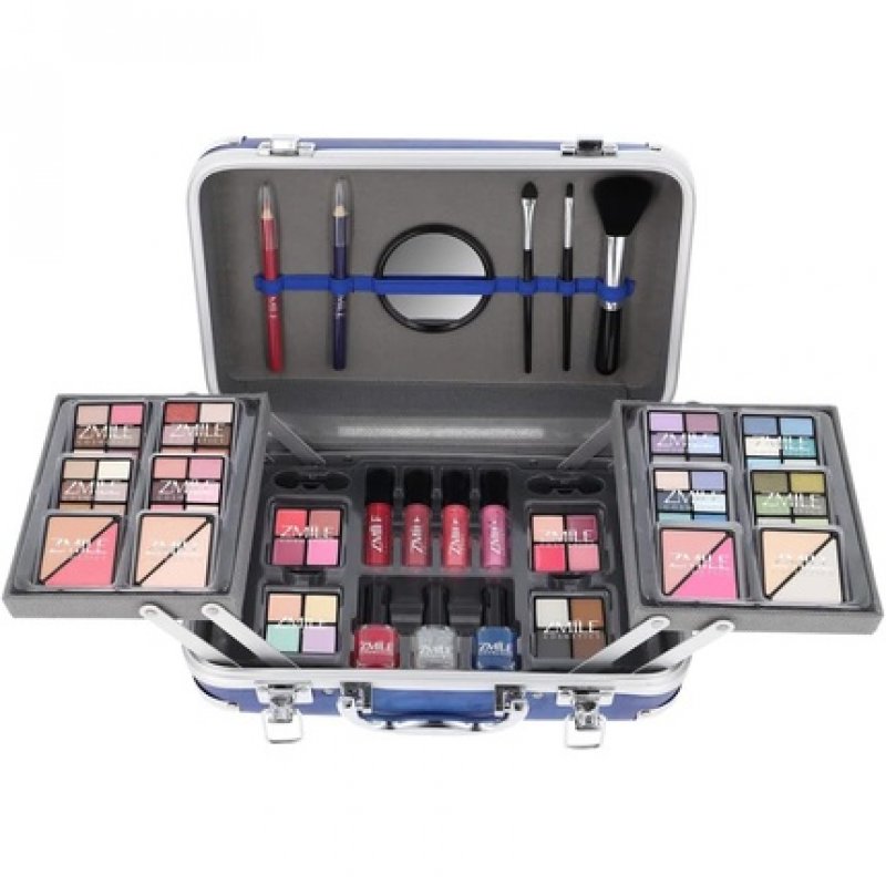 ZMILE COSMETICS Traveller Blue Cosmetic Case Vegan Cosmetics with Make-Up Set for On the Go Traveling and as a Gift