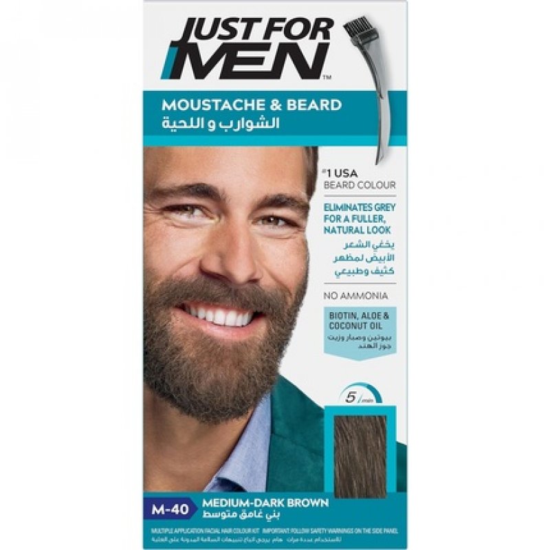 Just For Men Moustache & Beard Medium-Dark Brown Dye with Applicator Brush