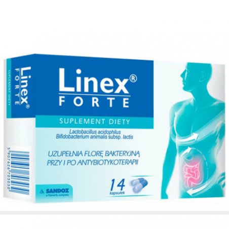 Linex Forte 14 Capsules Lactobacillus Inulin Constipation Intestinal