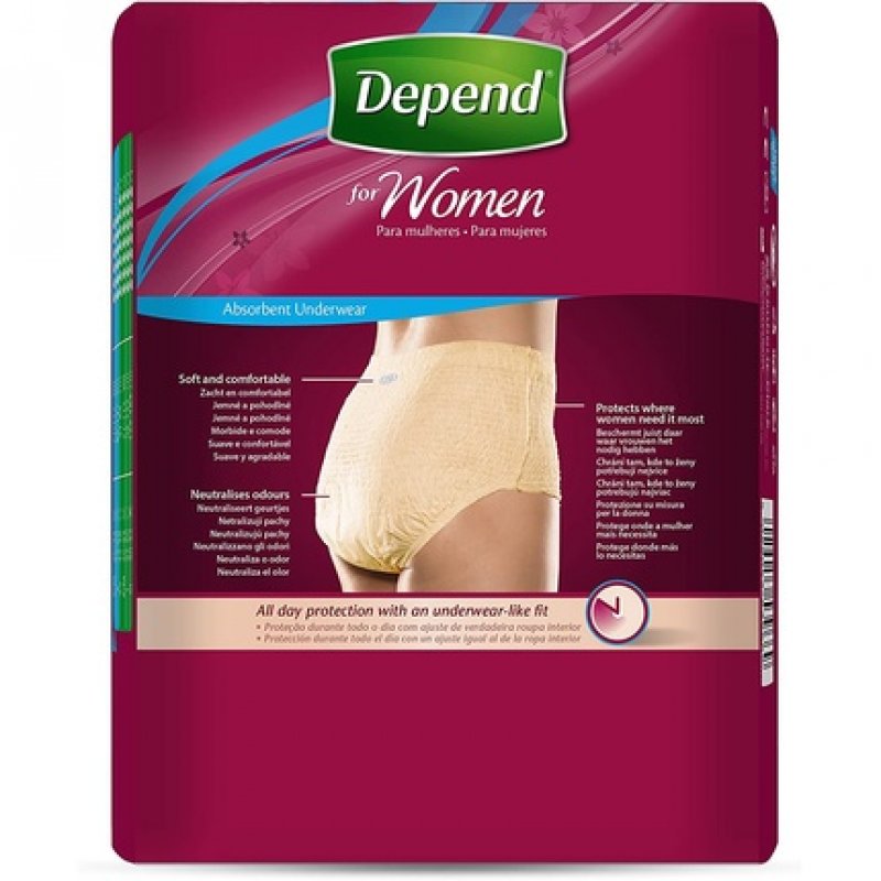 Depend Absorbent Briefs for Urinary Incontinence Beige Woman